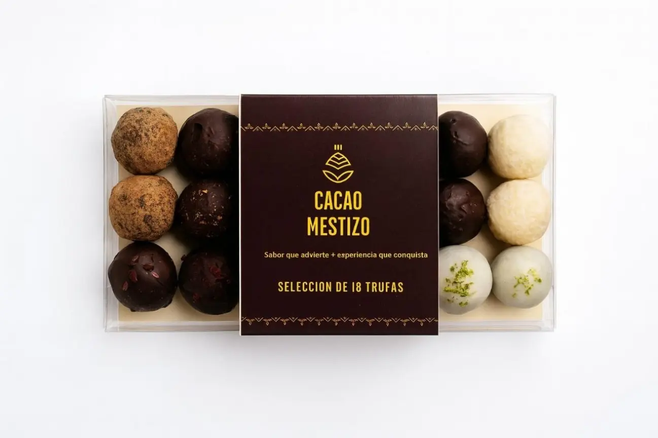 Cajita de 18 trufas Cacao Mestizo